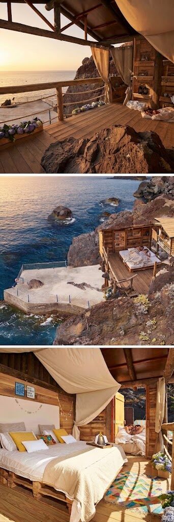 Barril de madeira convertido em quarto de glamping — Glamping em Setúbal e Costa Azul