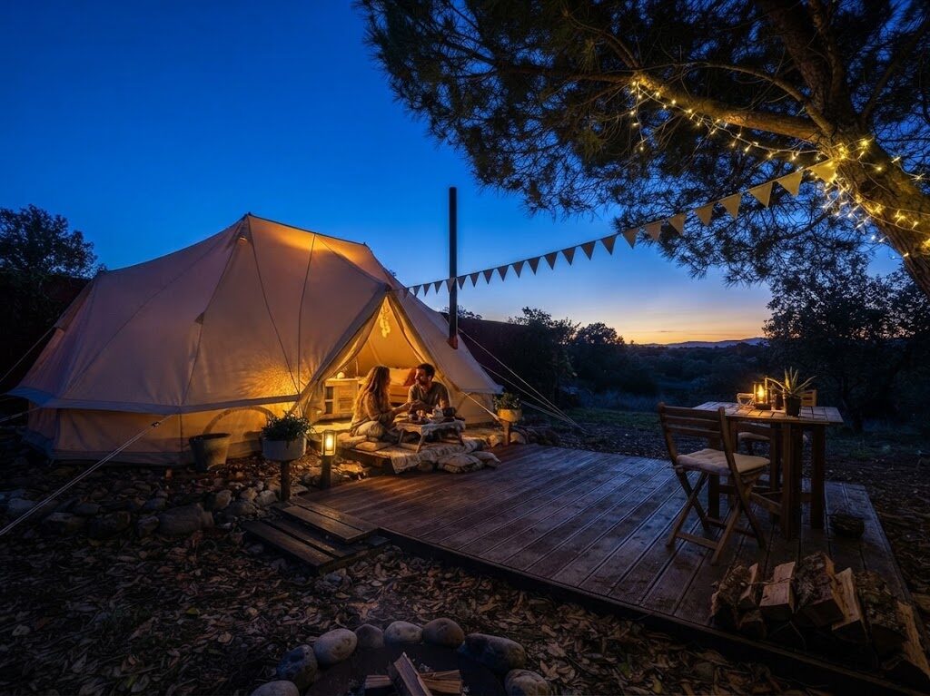 Barril de madeira convertido em quarto de glamping — Glamping no Norte de Portugal
