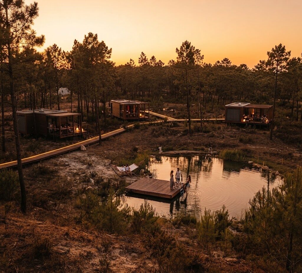 Iurte com esplanada e espreguiçadeiras — Glamping na Madeira