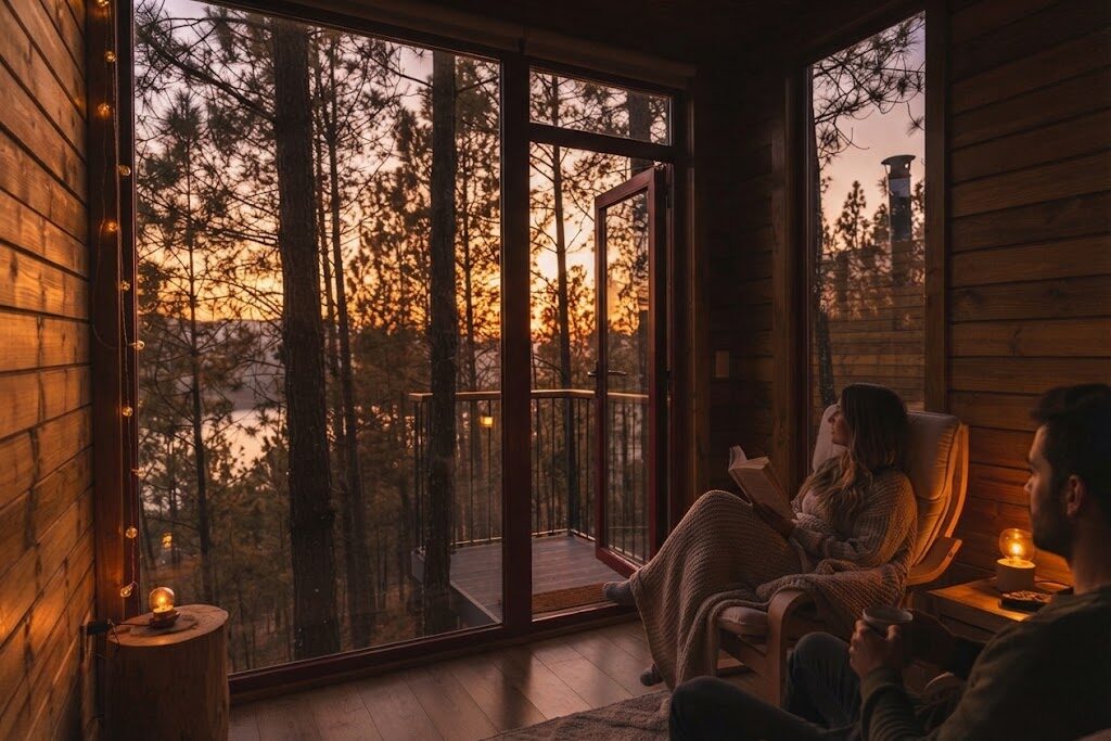 Domo transparente com vista sobre a paisagem — Natura Glamping Fundão